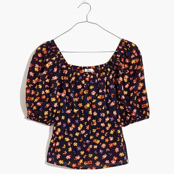 Madewell Smocked-Waist Crop Top in Aloha Floral women's size Small - Picture 9 of 9